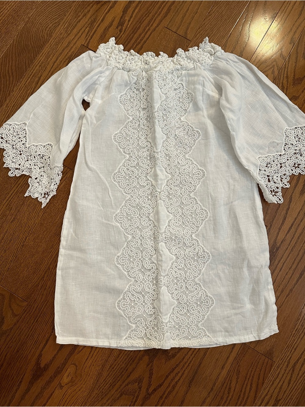 Temptation Positano 🌊 Women’s White Lace-Trim Swim Coverup